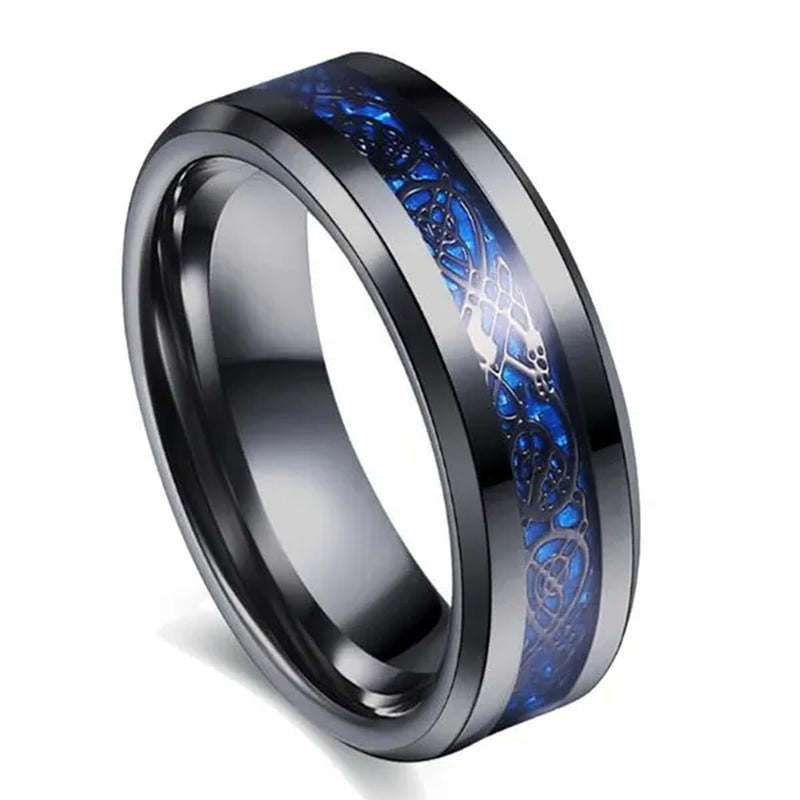 TWO Rings Couple Rings Sainless Steel Men's Ring Black Gold Filled Claddagh Ring Heart 1ct Sapphire Women's Wedding Ring Sets