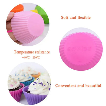 3/6/12/18/24pcs New Silicone Muffin Cake Cups for Kitchen Baking Circular Shape Square Shape Star Rose Pudding Cake Cup Creative Heart Shaped Rice Cake Cup Baking for Cupcakes and Muffin Bakeware Silicone Mold