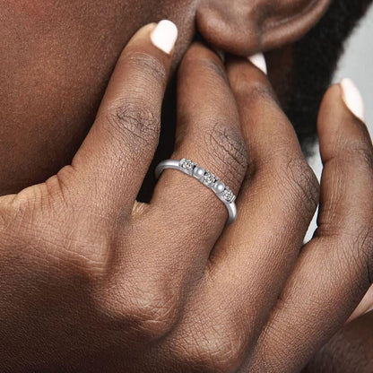 Sterling Silver Promise Stacking Pearl Rings - Stackable Dainty Pearl Ring for Prom Dress - Size 6-8