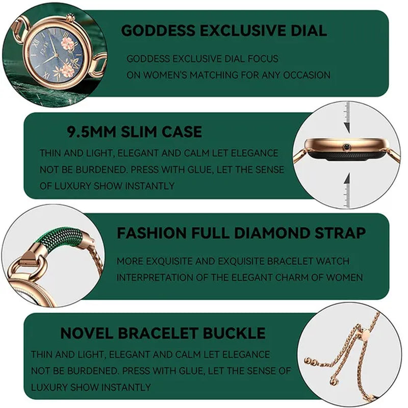 2022 EIGIIS Fashion Smart Watch Full Touch Luxury Smartwatch Women Health Monitor Multi-sports Modes Fitness Bracelet For Ladies