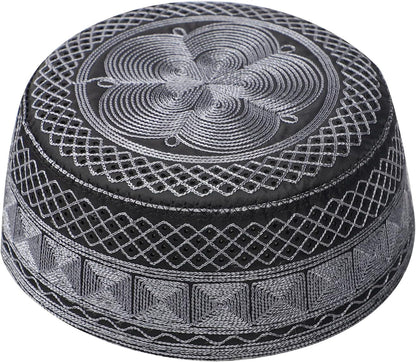 Muslim Prayer Kufi Hat for Men Boys Islamic Beanie Skull Cap Prayer Headwear Embroidery Kofia Topi Sun Hat Ramadan Eid Gift