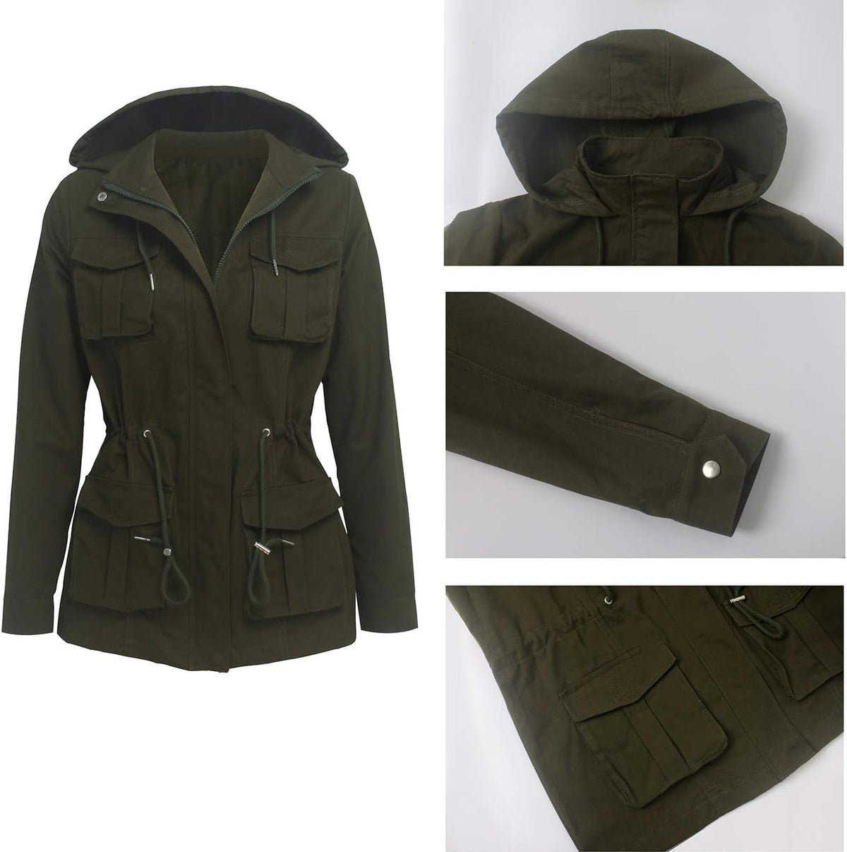 Womens Camouflage Shacket Jacket Coats Fashion Fall Long Sleeve Zipper Canvas Camo Jackets with Pockets