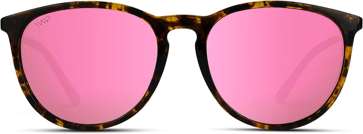 WMP Eyewear Round Sunglasses | Polarized UV Protection | Trendy Sunglasses for Women | Retro Designer Style