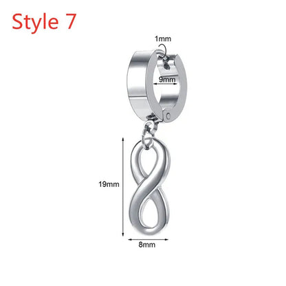 1 Pair Stainless Steel Huggie Hinged Hoop Earrings Hoop Dangle Earrings for Women Men Silver Black