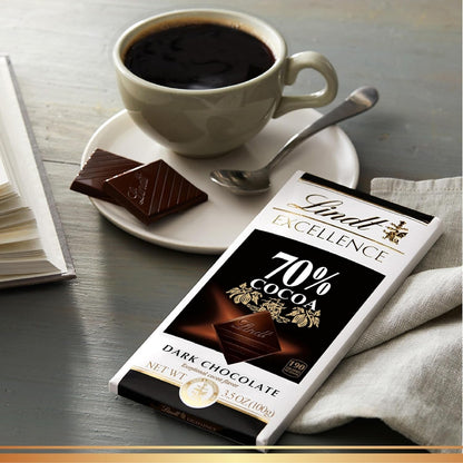 EXCELLENCE 70% Cocoa Dark Chocolate Candy Bar, Dark Chocolate, 3.5 Oz. Bar