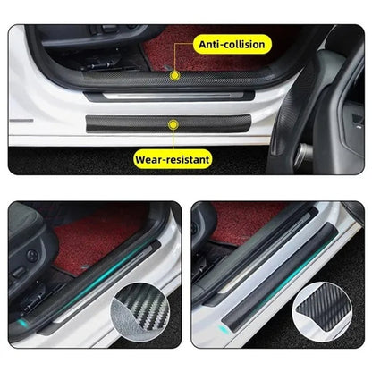 3M/10M 3D Carbon Fiber Car Sticker DIY Paste Protector Strip Car Door Sill Side Mirror Anti Scratch Tape Waterproof Protect Film