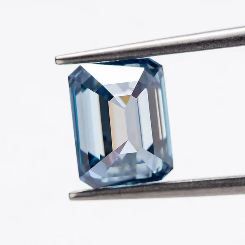 HOLYCOME Best Loose Gemstones Moissanite Diamond Excellent Crushed Ice Cushion Asscher Cut Dark Vivid Blue Color Stone for Jewelry Diamond Ring
