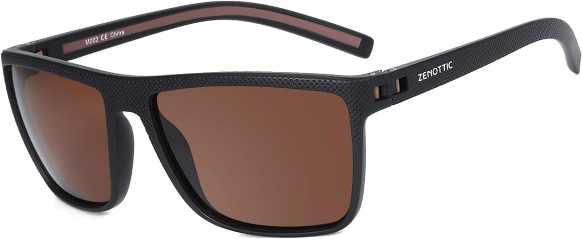 Polarized Sunglasses for Men Lightweight TR90 Frame UV400 Protection Square Sun Glasses