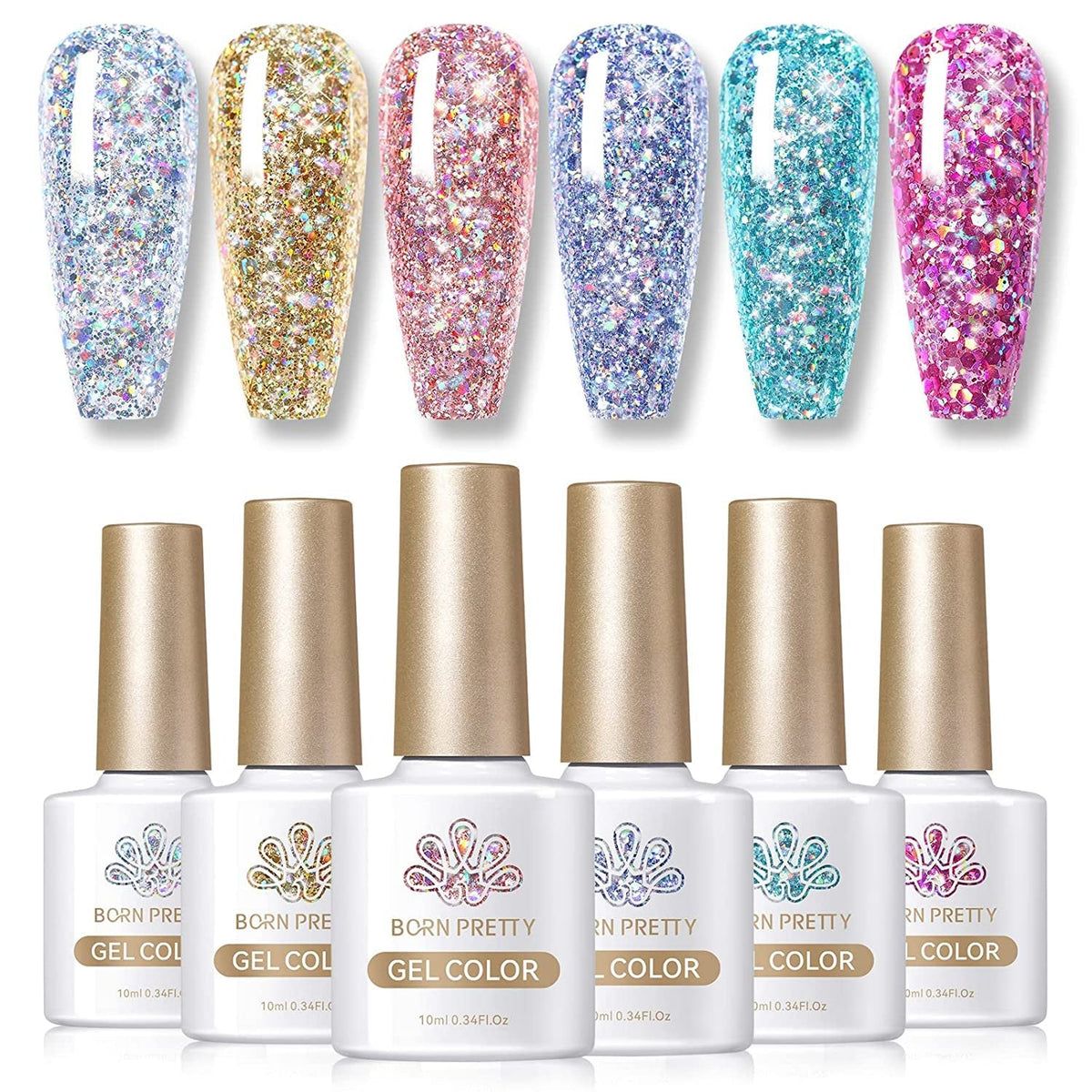 Cat Magnetic Gel Nail Polish Set Auroras 9D Cat Magnetic Eye Glitter Gel Polish Nail Art Manicure Collection Gift 6PCS