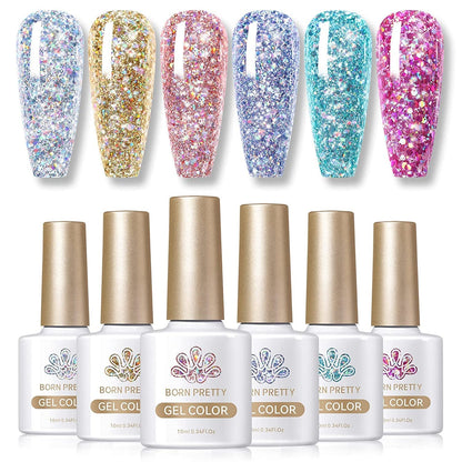 Cat Magnetic Gel Nail Polish Set Auroras 9D Cat Magnetic Eye Glitter Gel Polish Nail Art Manicure Collection Gift 6PCS