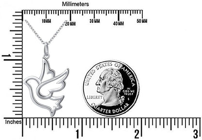 S925 Sterling Silver Jewelry Animal in Heart Pendant Necklace 18 Inches