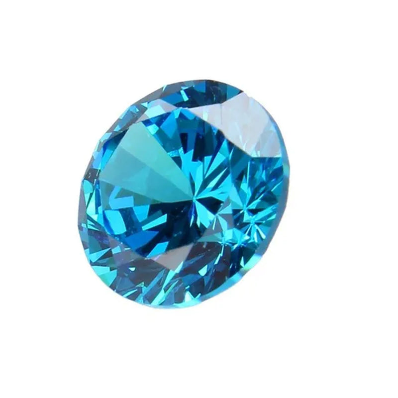 Unheated 6.22CT 10mm Sea Blue Sapphire Round Loose Gemstone Ring Earring Jewelry Diy jewelry making