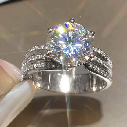 Fashion Delicacy Luxury Jewelry for Women Wedding Band Exquisite Round Cut zircon Engagement Anniversary Promise Rings