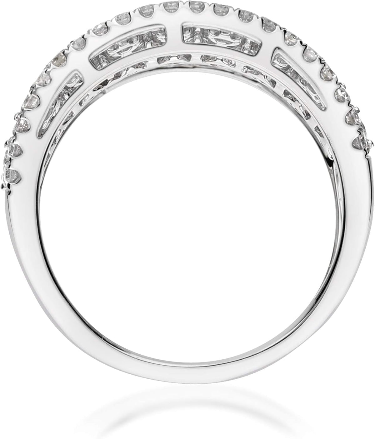 14K White Gold Natural White Diamond Ring for Women | Ethically, Authentically & Organically Sourced (Round-Cut) Shaped Diamond Hand-Crafted Jewelry for Her | Diamond Ring for Women