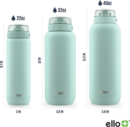 Cooper 32Oz Stainless Steel Water Bottle with Straw and Carry Handle, Double Walled and Vacuum Insulated Metal, Leak Proof Locking Lid with Soft Silicone Spout, Reusable, BPA Free, Yucca