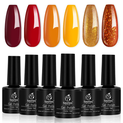 Nail Set 6 Colors Sandstorm Collection Nude Pink Peach Brown Natural Manicure Kit Soak Off Uv Led Lamp Needed for Women Gift Diy Home