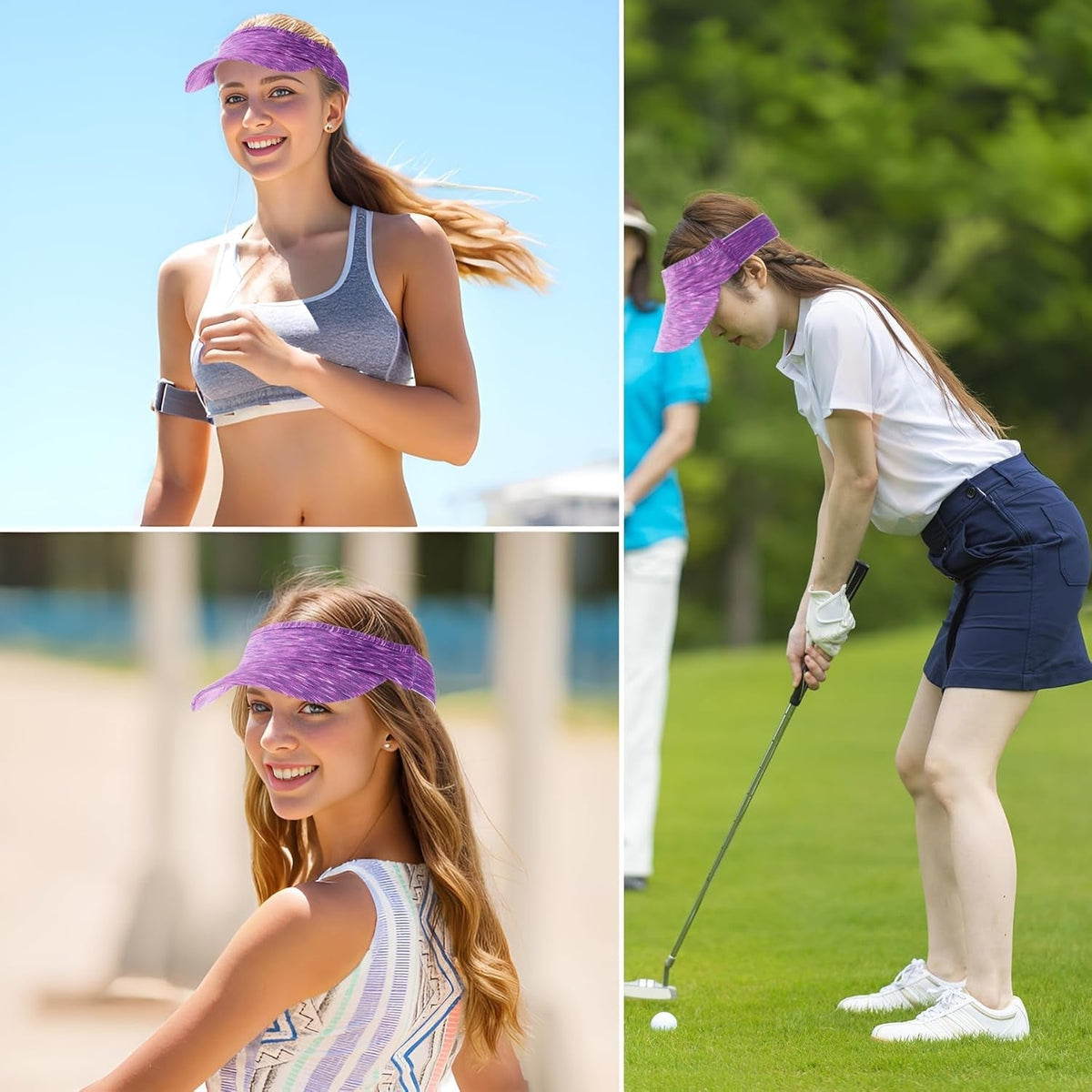 1 Piece of Sun Visor Hat Stretch Headband Visor Sport Wear Athletic Visor Elastic Visor Cap for Women and Men