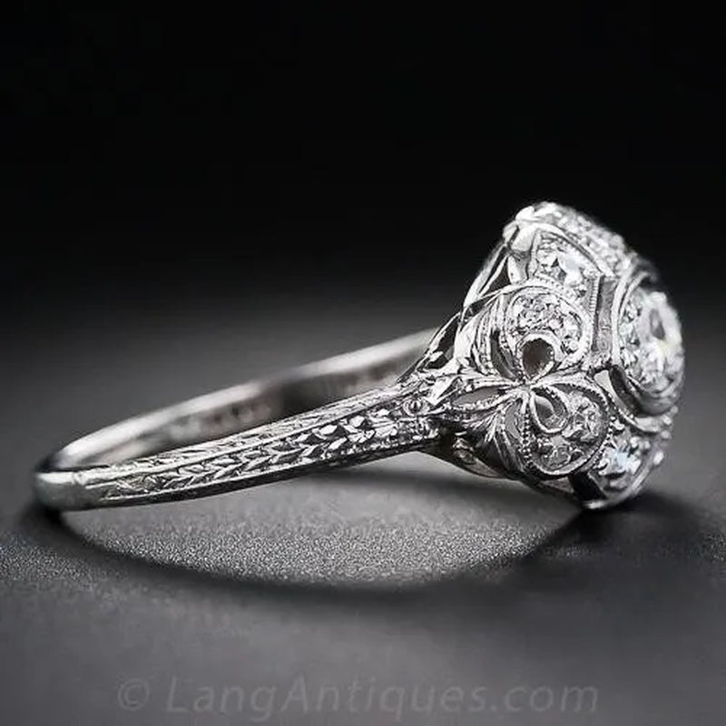 Womens Vintage Jewelry 925 Sterling Silver Ring Round Cut3.67CT Paved Diamond Antique Proposal Gift Rings Bridal Wedding Band Size 6-10