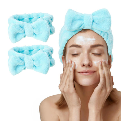 Women'S 2 Pack Microfiber Towel Headband - Spa Headband for Washing Face, Skin Care, Makeup, and Messy Hair Wrap - Preppy Stuff Shower Hair Accessories