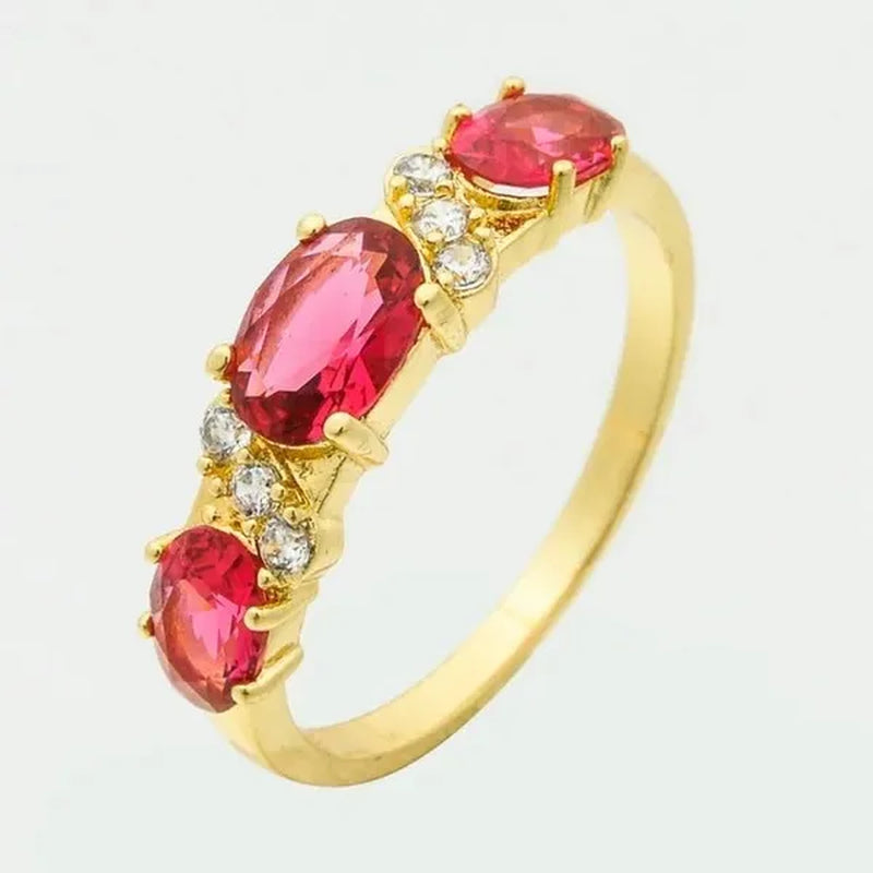 4-Color Natural 2.32CT Sapphire/Ruby/Alexandrite/Emerald Diamond 14K Yellow Gold Wedding Ring Size 6-11