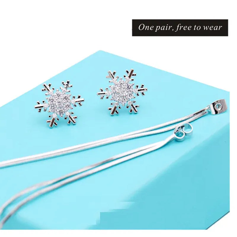 Exquisite 925 Sterling Silver Diamond Earrings Tassel Earrings Snowflake Earrings A Pair of Earrings Suitable for Women's Wedding Bride Princess Engagement Crystal Pendant Earrings Party Jewelry Lover Gift