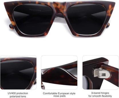 Trendy Oversized Square Cateye Polarized Sunglasses Womens Big Frame Shades SJ2115
