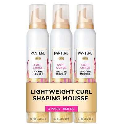 Curl Mousse for Curly Hair, Tames Frizz for Soft Touchable Curls, 6.6 Oz Each (Pack of 3)