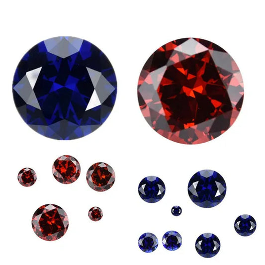 Natural Cutting Round Tanzania Sapphire ruby Corundum Spinel Mosaic Jewelry DIY Blue red Gem AAAAA
