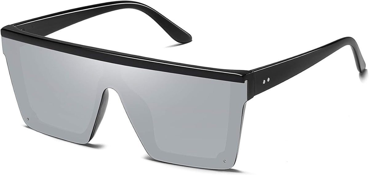 Oversized Square Sunglasses for Women Men Fashion Siamese Lens Style Flat Top Shield Shades