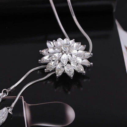 Clearance Deals Fahion Women Charm Bridal Engagement Crystal Rhinestone Snowflake Pendant Necklace Jewelry Gift by (C)