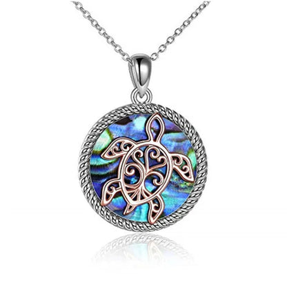 Fashion Women Ocean Necklace Sterling Silver Sea Turtle/Dolphin/Mermaid Necklace Abalone Shell Tortoise/Mermaid Tail Necklace