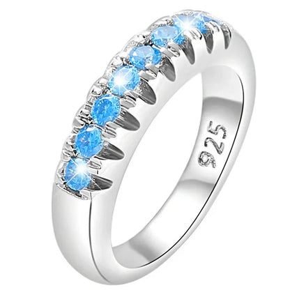 Luxury Womens Ring White Sapphire Wedding Band Engagement Diamond Ring Fine Jewelry Christmas Gift Size:6 7 8 9 10 ( 11 Colors ）