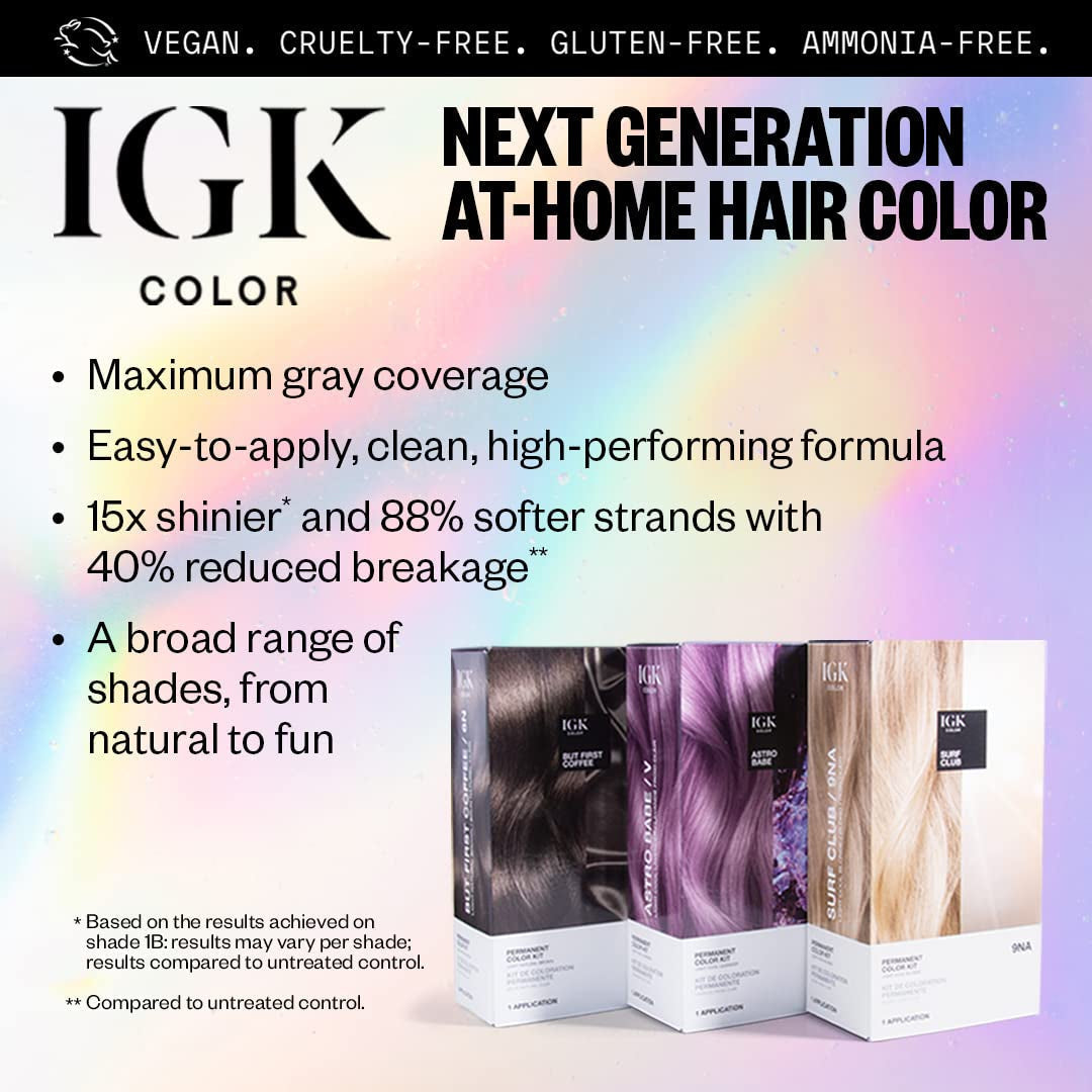 Permanent Hair Color Kit | BA Titanium - Pure Cool Gray | 100% Gray Color Coverage + Strengthen + Shine | Ammonia Free