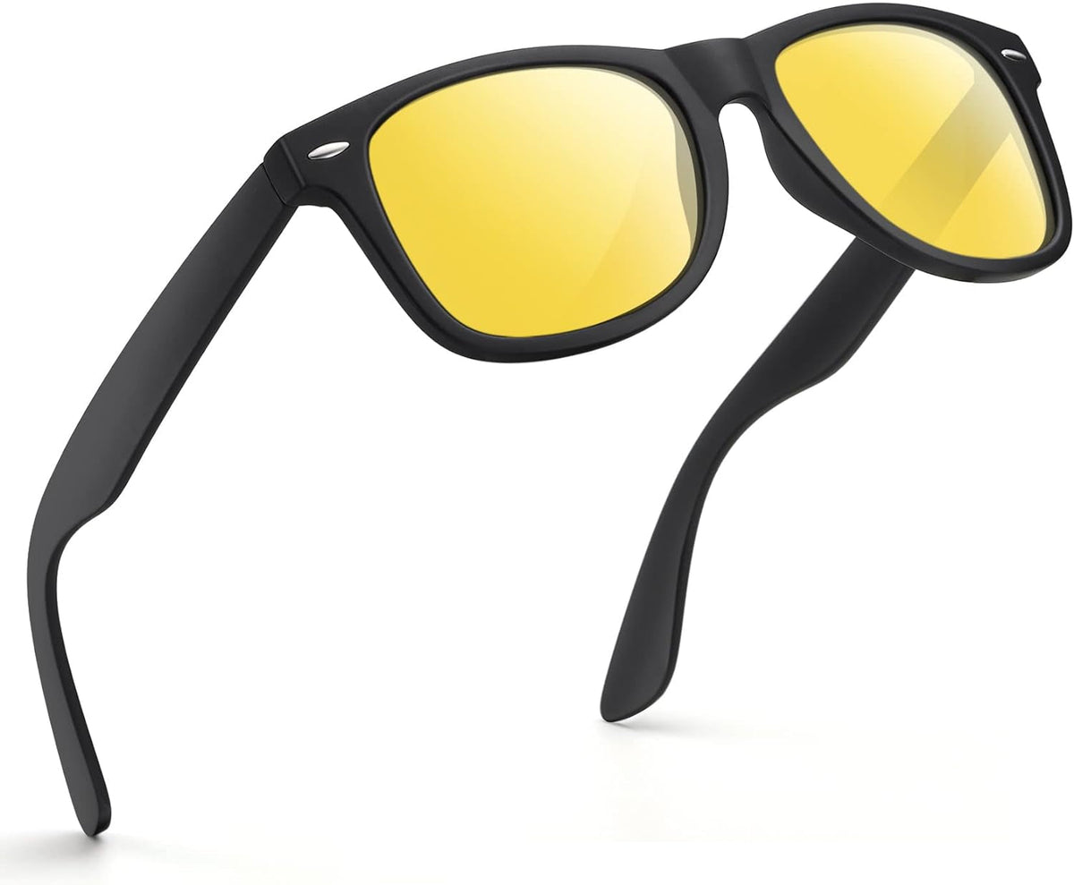 Sunglasses Men Polarized Sunglasses for Mens and Womens,Black Retro Sun Glasses Driving Fishing UV Protection