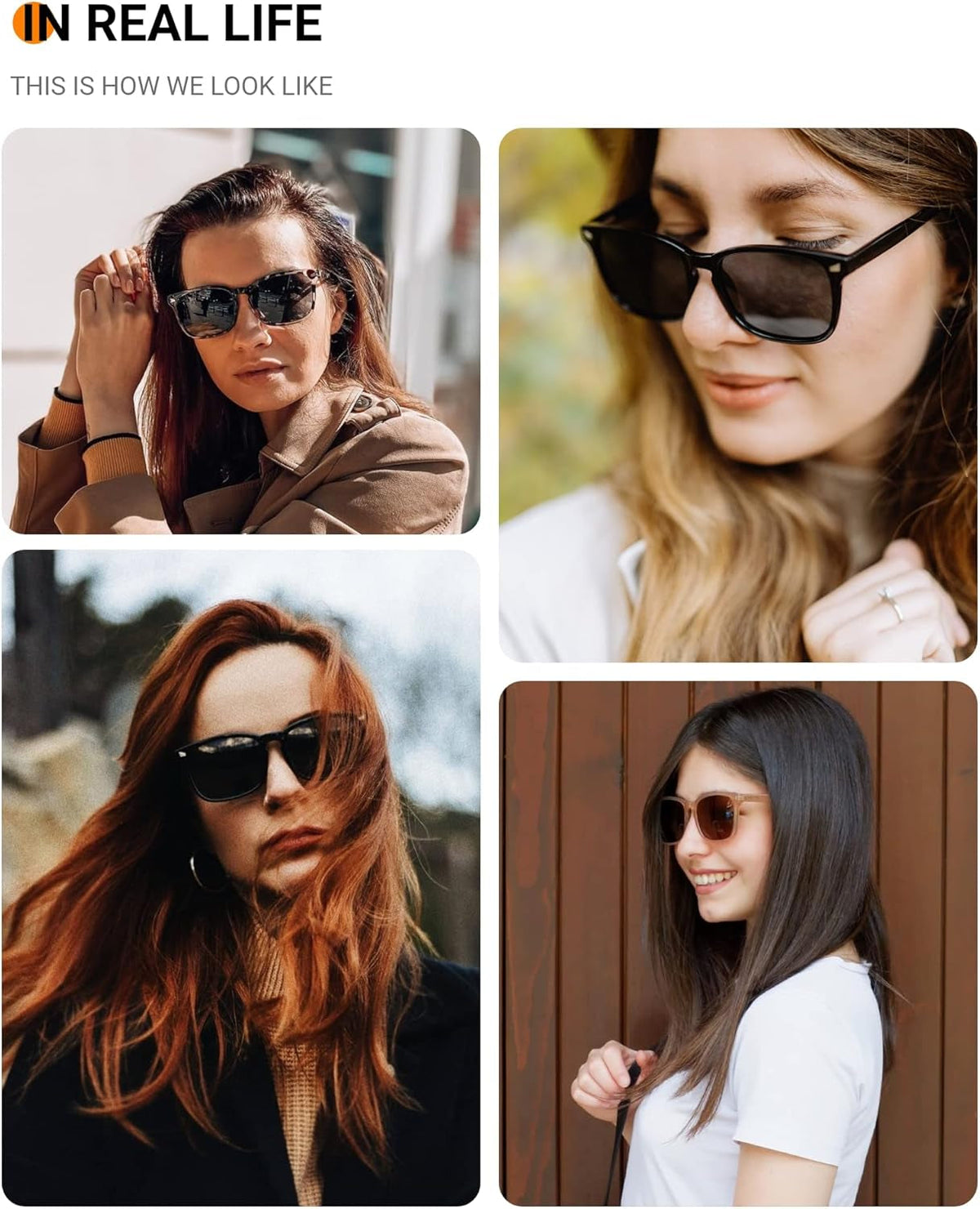Polarized Sunglasses for Womens and Mens,Classic Square Frames Shades for UV Protection, Stylish and Trendy Sunnies