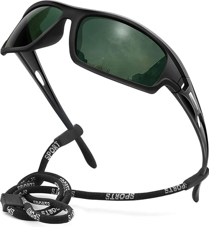 Polarized Sports Sunglasses for Men 100% UV Protection Wrap Around Unbreakable Sun Glasses for Fishing Driving
