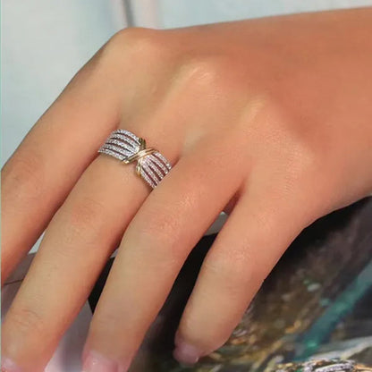 Gorgeous 925 Sterling Silver White Sapphire Full Diamond Ring Romantic Bride Jewelry for Women Rings Wedding Engagement Anniversary Party Band Gift