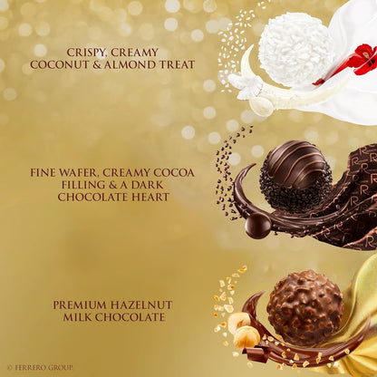 , 12 Count, Premium Gourmet Assorted Hazelnut Milk Chocolate, Dark Chocolate and Coconut Chocolates, Chocolate Gift Box, 4.6 Oz