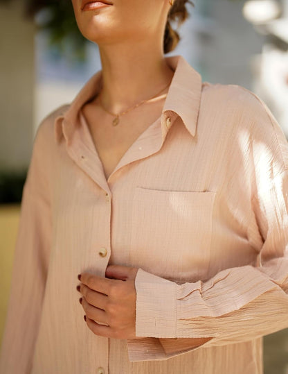 Womens Button down Shirts Long Sleeve Dress Shirt Textured Collared Work Blouse Dressy Casual Tops with Pocket