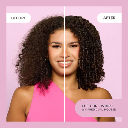 Whipped Curl Defining & Volumizing Mousse – Aloe Vera Vitamin E for Flexible Hold - Vegan No Heat Curls Wavy Curly Hair Sulfate Cruelty Free Products for Women