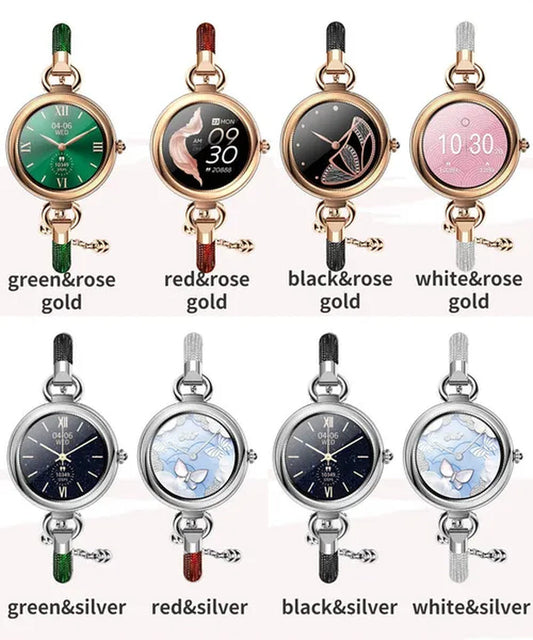 Women Lovely Diamond Bracelet Smart Watch Full Touch Screen Sports Fitness Tracker IP67 Waterproof Women's Smartwatch for Android IOS