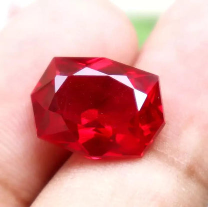 10-12 Ct Real Crystal Natural Red Ruby Fancy Shape Certified Loose Gemstones for Jewelry Making