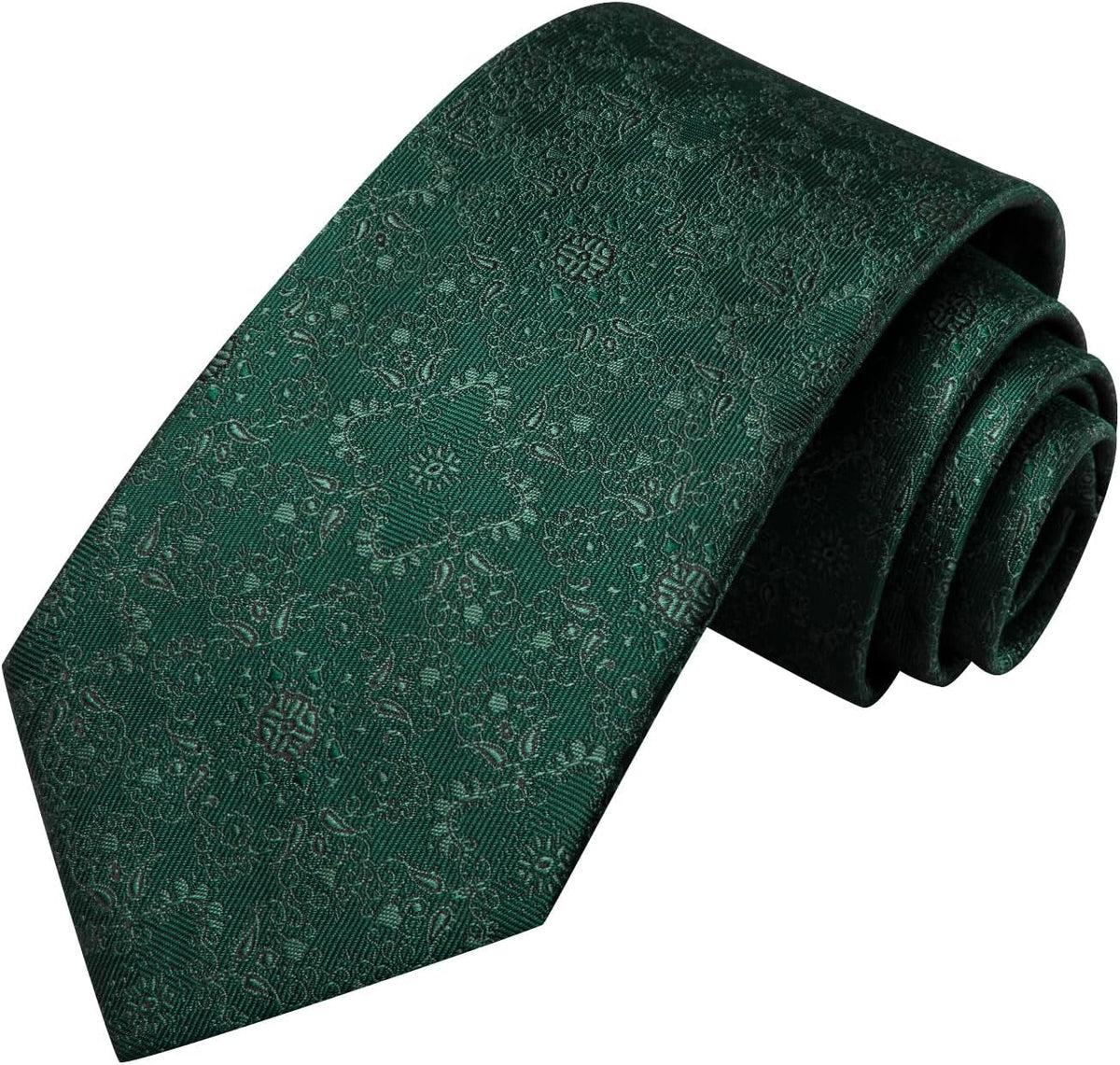 Mens Paisley Floral Silk Tie for Men Striped Necktie and Pocket Square Cufflinks Set Wedding Business