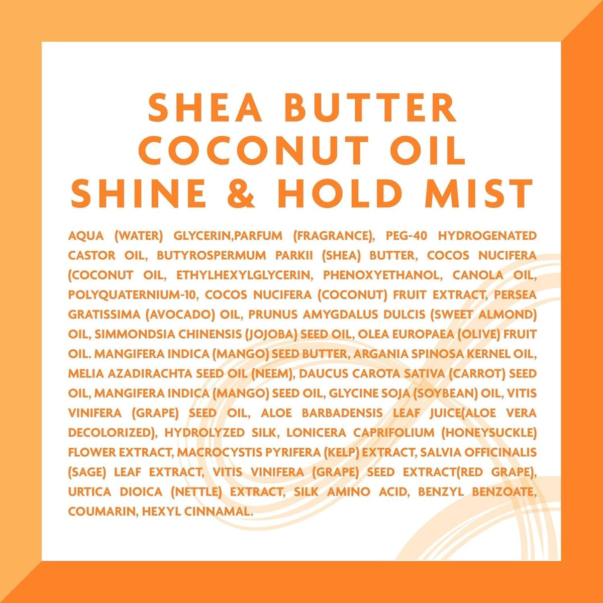 Coconut Oil Shine & Hold Mist with Shea Butter for Natural Hair, 8 Fl Oz