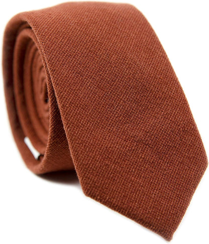 Men'S Skinny Tie, Cotton Wool Linen Necktie, Great for Weddings, Groom, Groomsmen, Missions, Dances, Gifts.