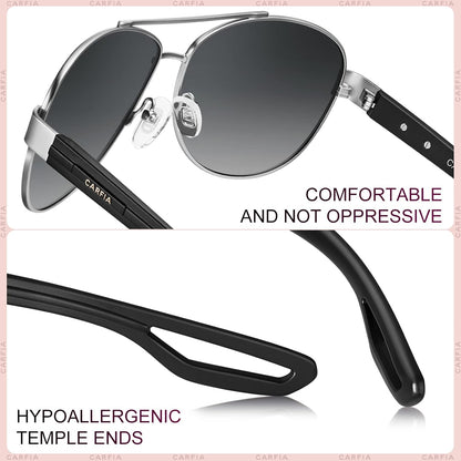 Polarized Sunglasses for Women UV Protection Ultra-Lightweight Comfort Metal Frame Driving Glasses CA3210