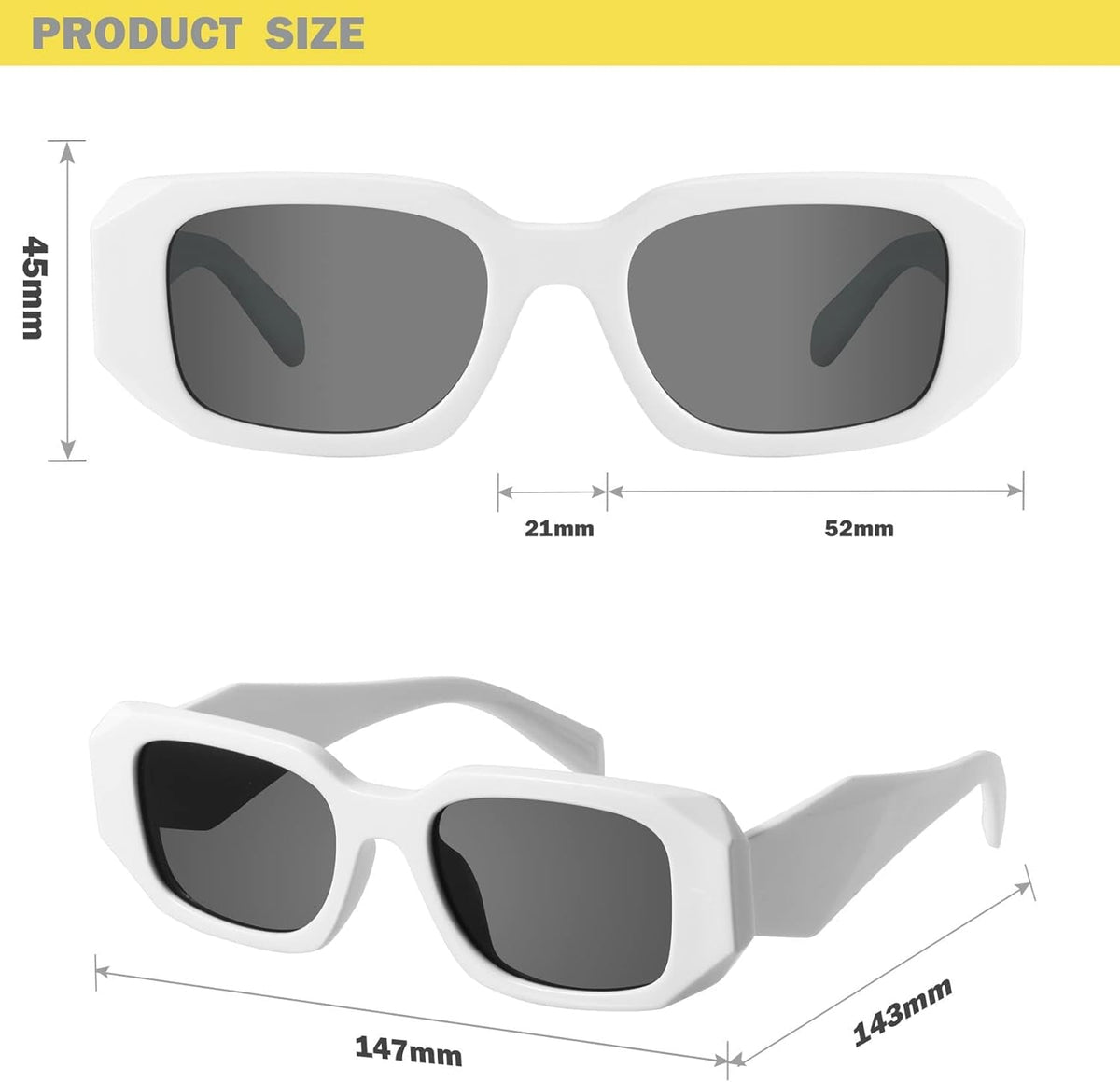 Trendy Rectangle Sunglasses for Women Men-Goulding