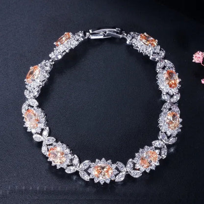 CANDICE 2023 New Summer Design Sterling Silver Plated Blue Crystal Bracelets For Women Fashion Jewelry