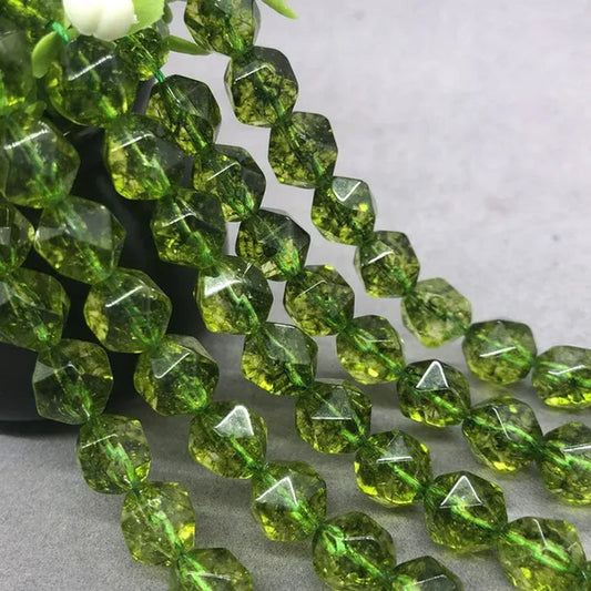 Green Peridot Beads 6-10mm Faceted Natural Stone Cut Loose Gem DIY