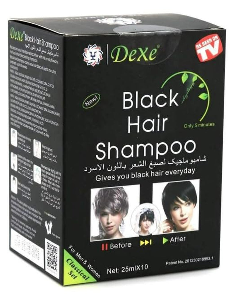 10 PCS  Black Hair Shampoo Instant Hair Dye for Men Women Black Color - Simple to Use - Hair Dye Permanent - Last 30 Days - Natural Ingredients, Black Hair Dye Shampoo Great Choice for Woman&Man